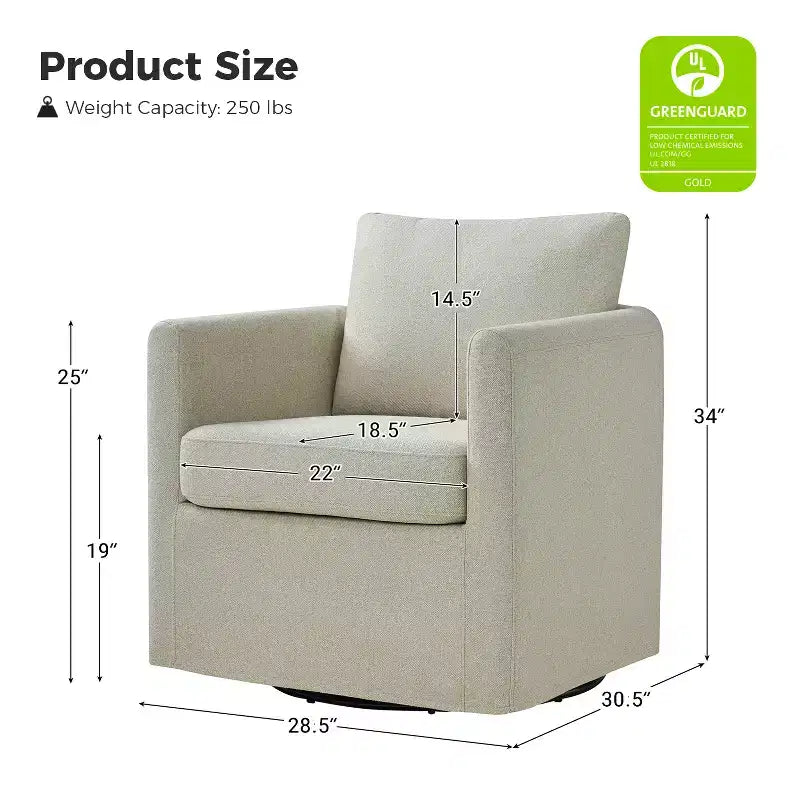 Juego de 2 sillones giratorios con funda, tela texturizada y reposabrazos acampanados