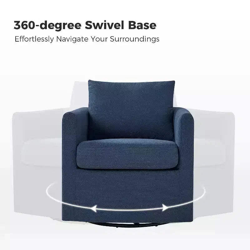 Juego de 2 sillones giratorios con funda, tela texturizada y reposabrazos acampanados