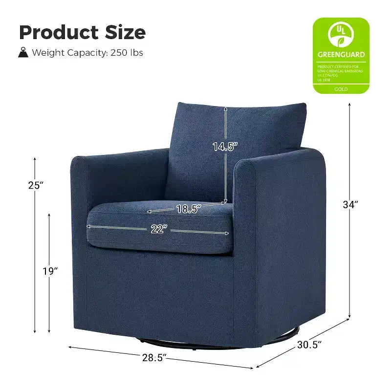 Juego de 2 sillones giratorios con funda, tela texturizada y reposabrazos acampanados