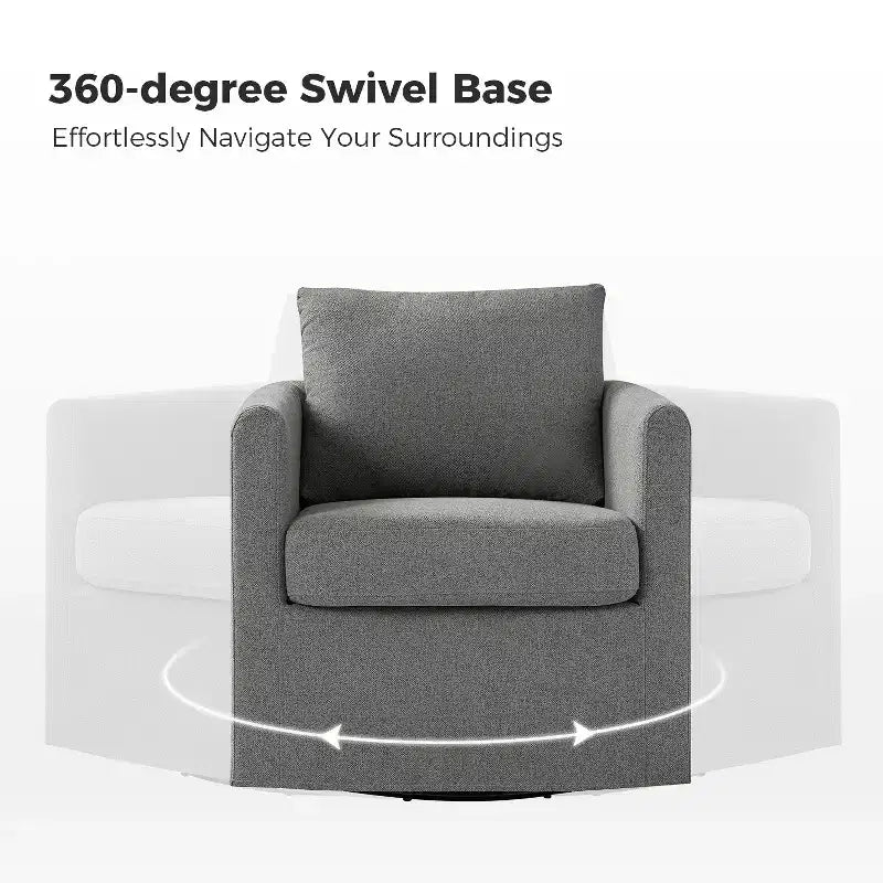 Lot de 2 fauteuils pivotants à housse amovible, tissu texturé et accoudoirs évasés