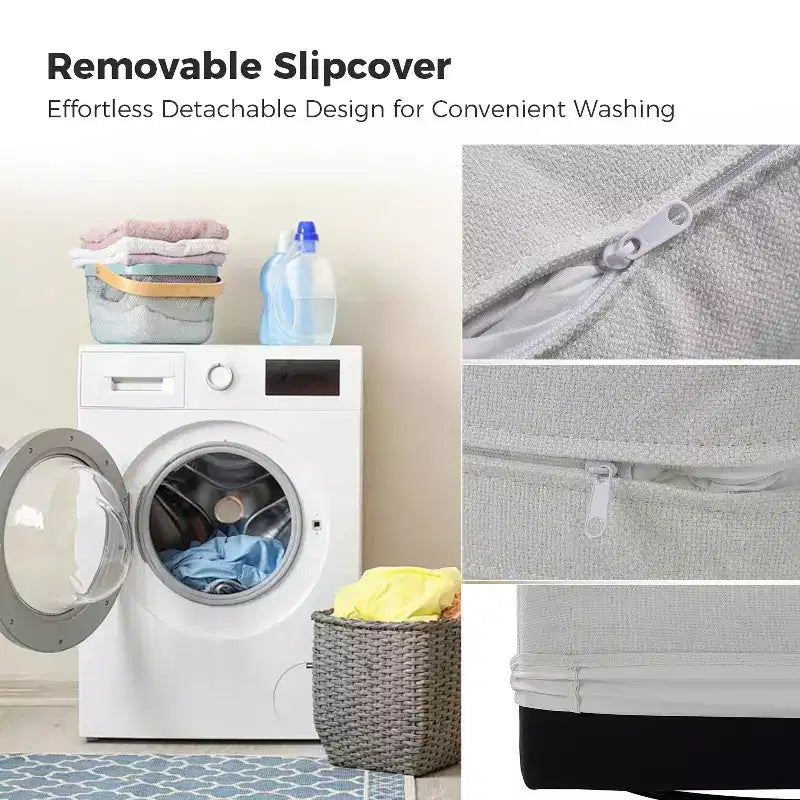 Juego de 2 sillones giratorios con funda, tela texturizada y reposabrazos acampanados