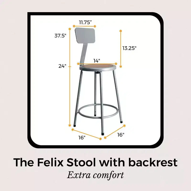 Taburete de bar para altura de barra de la colección Steel, con respaldo
